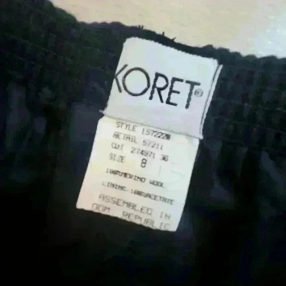 Koret vintage pants 8 NWT‎ 100% merino wool black tapered elastic waist lined - Picture 4 of 7